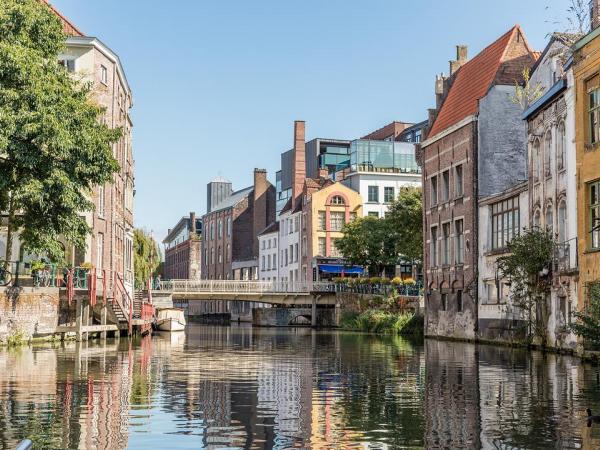 Blick auf Huser an der Leie in Gent