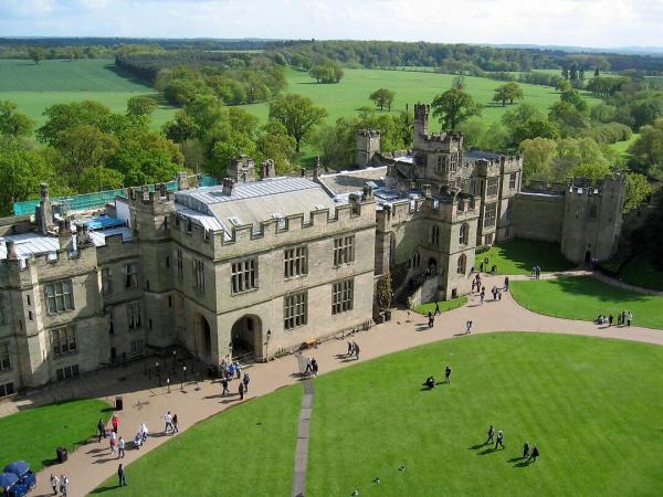 Warwick Castle, aerial view