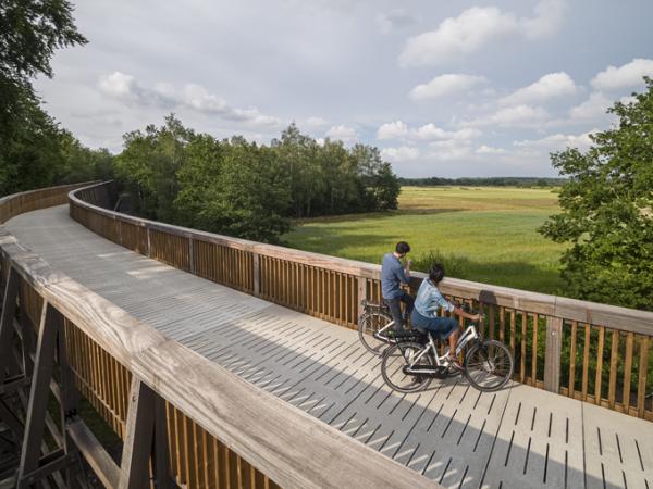 Radfahrer auf der Panoramabrcke