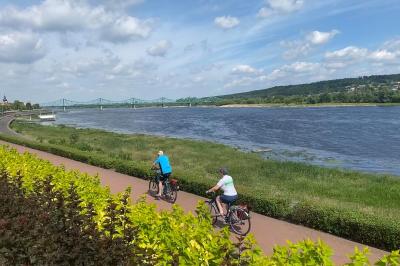 Radfahrer am Weichselradweg