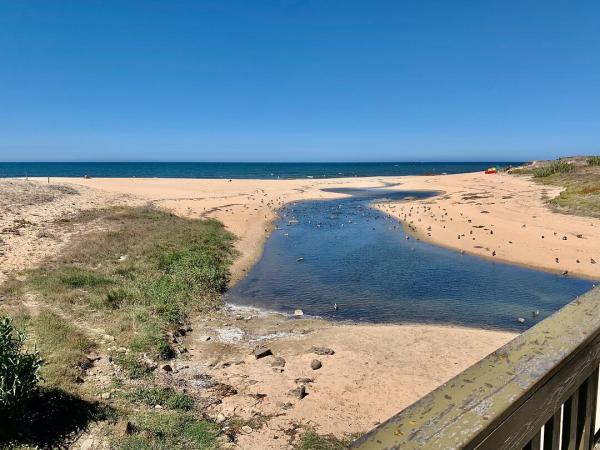 Radweg entlang eines Strandes