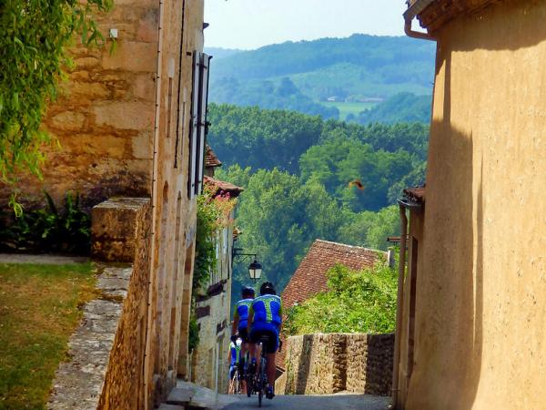 Radfahrer in Limeuil