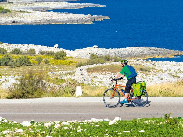 Radfahrer an der Kste