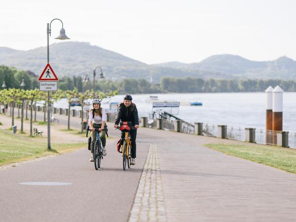 Radfahrer am Rhein