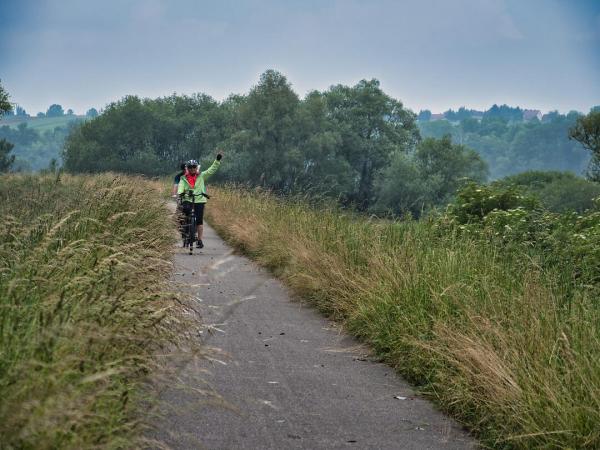 Radfahrer am Weichseldamm