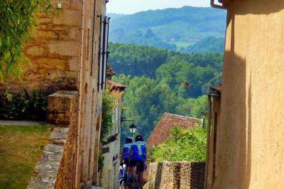 Radfahrer in Limeuil