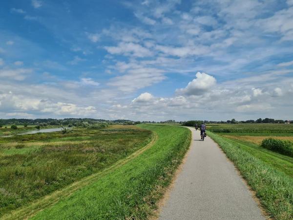 Radfahrer am Weichseldamm